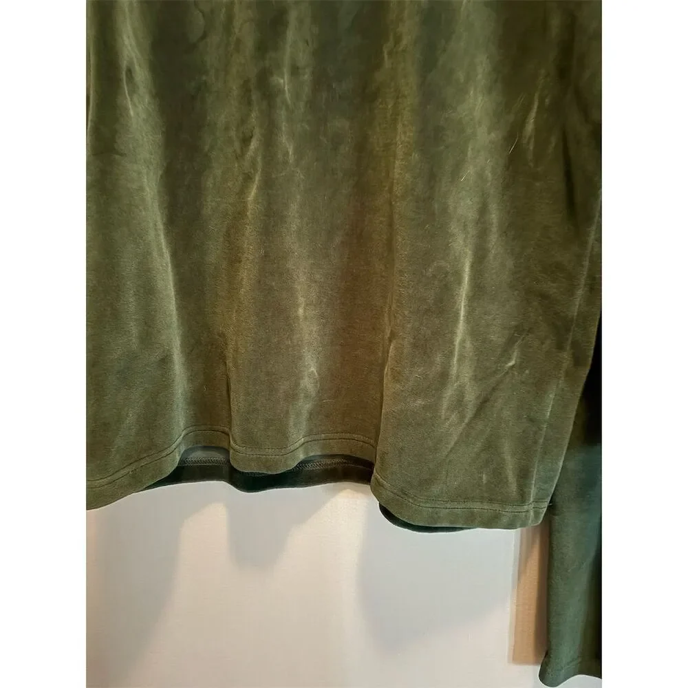 Jones Wear Women's 2 Piece Green Velour Set M Casual Long Sleeve - Picture 3 of 10